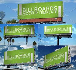 8个户外高炮广告模型：8 Billboards Mockup V1